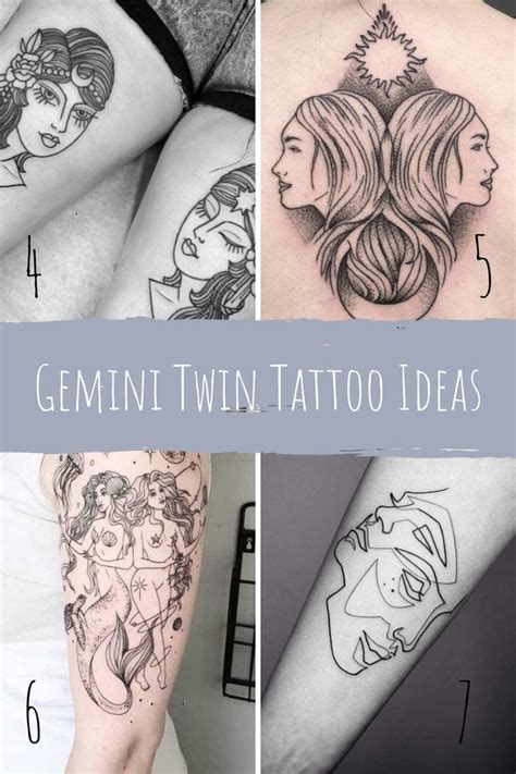 Twin gemini tattoos - Unique Gemini Tattoo Designs Ideas Sources: Unique Gemini Tattoo Designs Ideas Certainly! Unique Gemini tattoo designs can be a fantastic way to express your individuality. Here are some creative and distinctive ideas: Gemini Mandala: Combine the duality of the Twins with the intricate and balanced patterns of a mandala. This unique design can ...